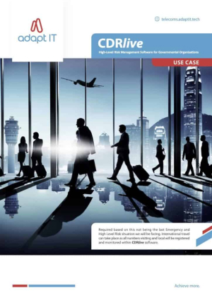 CDRlive Enabling High-Level Risk Management Software for Governments
